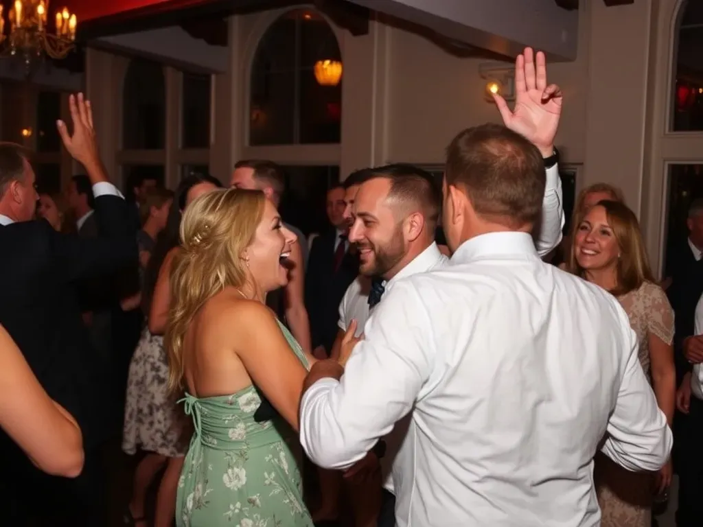 few guest dancing at wedding party