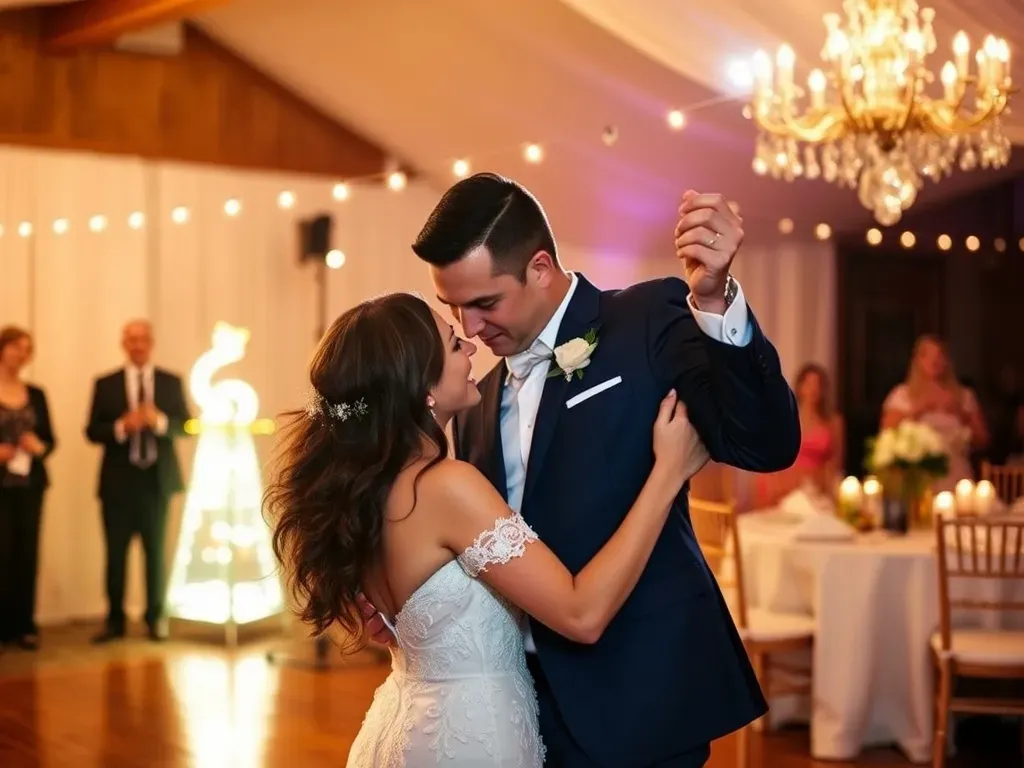 couple dancing at wedding party